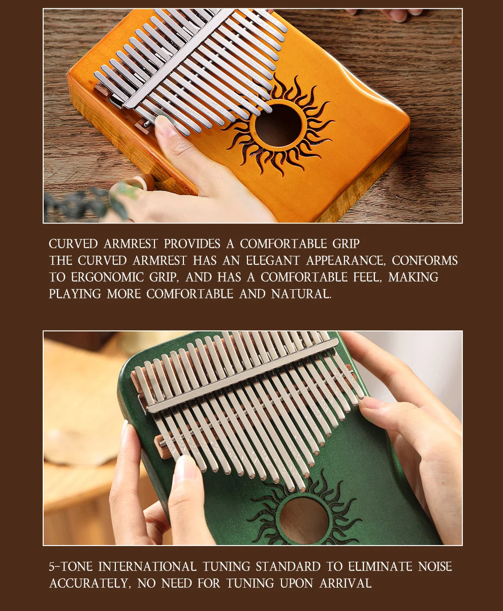 Hluru Maple Kalimba – 17-21 Key Acrylic Thumb Piano